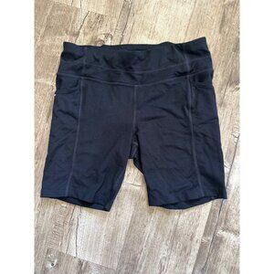 Athleta Womens Black Bike Shorts With Pockets Size S